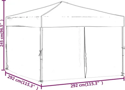 Obrázok produktu pre vidaXL Párty stan skladací s bočnými stenami modrý 3x3 m