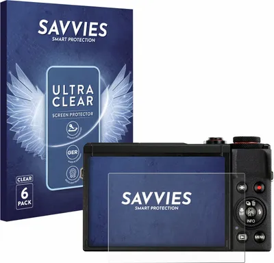 Produktbild von 6x Für Canon PowerShot G7 X Mark III Schutzfolie Savvies Displayschutz Display Schutz Folie Klar Transparent
