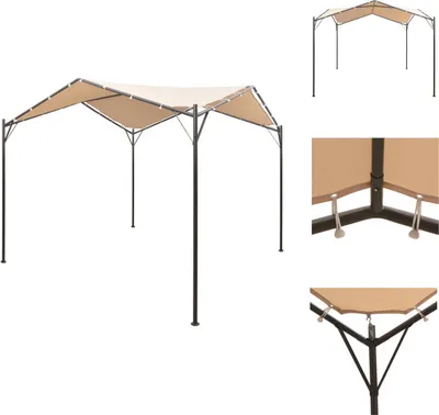 Immagine prodotto di vidaXL Tettoia per padiglione 3x3 m acciaio beige - Padiglioni e tende per feste