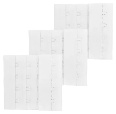 3 Paar BH-Verschluss zum annähen 75 mm 4 Reihen Dessous BH Zubehör Unterwäsche Farbwahl weiß