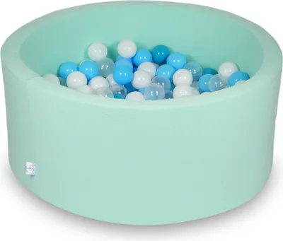 Immagine prodotto di Piscina secca 90x40cm menta con 300 palline: turchese, bianco, trasparente, azzurro