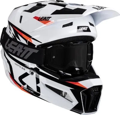 Produktbild von Leatt 3.5 Sharp Motocross Helm mit Brille, weiß/rot/schwarz, S  (55/56)