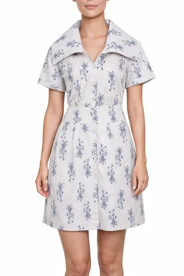 Produktbild von 500131 Buffalo Damen Kleid Grau-Blau Gr. 40 – elegantes Baumwollkleid mit Stretch