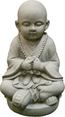 Produktbild von Schöner Buddha aus Steinguss perfekt für den Garten die Terrasse oder den Vorgarten ist Frostfest Witterungsbeständig und Neu 28cm H, PO-431