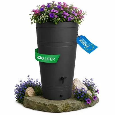 Produktbild von YourCasa Regentonne 230 Liter [Decore Design] - Nachhaltige Bewässerung im Garten Anthrazit