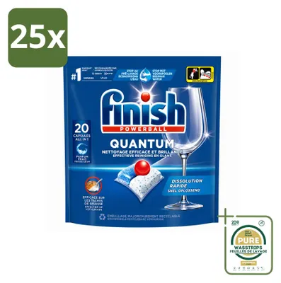 Produktbild von 25 x Finish Quantum Vaatwastabletten Regular - Tiefenreinigung - Vorratspackung - 25 Stücke