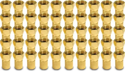 Produktbild von 50x ARLI F-Stecker vergoldet 7 – 7,4 mm – Koaxialstecker mit breiter Mutter & Dichtring für SAT TV LNB Multischalter