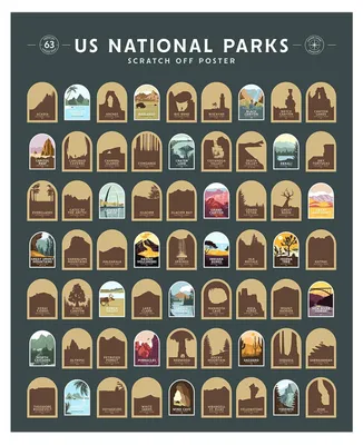 Produktbild von Elzusha – Poster zum Abkratzen mit den 63 Nationalparks der USA