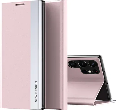 Image de Étui Galaxy S26 Ultra, étui de protection magnétique en cuirPolyuréthaneavec support pour Samsung Galaxy S26 Ultra rose