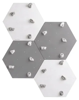 Produktbild von Kletterwand Würfel 2 Weiß 2 Grau - Haltegriffe Weiß Und Grau