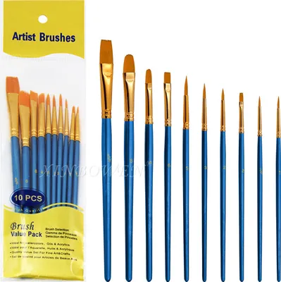 Produktbild von INF 10er-Set Nylonhaar-Pinsel HB-2874 Perlblau