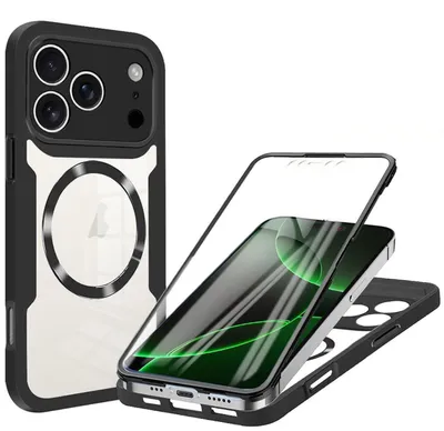 Obrázek produktu pro Pro Apple iPhone 17 Pro MagSafe Ring Full Body 360 stupňové akrylové TPU pouzdro černé