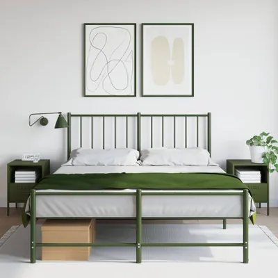 Obrázok produktu pre vidaXL Nočné stolíky 2 ks. Olivovo zelená 36x39x50,5 cm oceľ