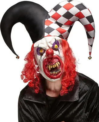 Produktbild von Joker Maske Latex Kostümzubehör rot-schwarz-weiss - Einheitsgröße