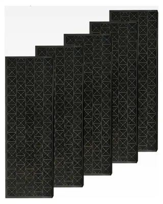 Produktbild von Treppenmatten aus Gummi für den Außenbereich - 5er Set Treppenstufenmatten 24x73 cm Schwarz rutschfest