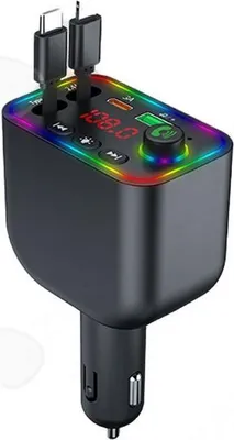 Produktbild von Auto-FM-Transmitter mit LED, Bluetooth, Schnellladefunktion und USB-Anschluss, Bluetooth-Autoadapter, Kfz-Zigarettenanzünder-Ladegerät