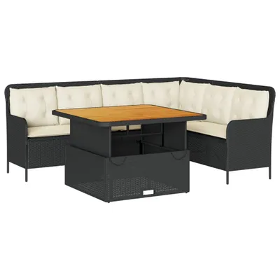 Obrázok produktu pre vidaXL 2-dielna záhradná sedacia súprava s vankúšmi Black Poly Rattan