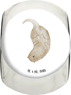 Produktbild von Mr. & Mrs. Panda Lebensmittelbehälter Otter Kopfüber XL 2000ml - Weiß - Geschenk, Kaffeedose, Süßigkeiten Glas, Bonboniere, Glasdose, Niedlich, Süß, aufbewahrungsglas