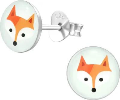 Produktbild von Ohrringe Ohrstecker 925 Sterling Silber mit Fuchskopf