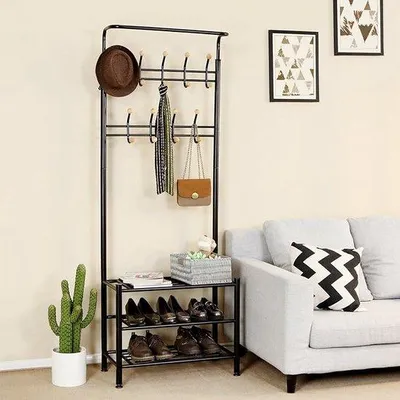 Produktbild von Famanu Garderobe mit Schuhregal - 68,8 x 35,3 x 187 cm