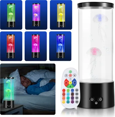 Obrázek produktu pro Jiubiaz LED medúzy noční světla vodní nádrže lávová lampa RGB medúzy lampa ložnice umělé