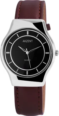 Produktbild von Akzent Herrenuhr mit Kunstlederionsarmband