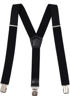 Produktbild von Hosenträger Schwarz 4 cm drei Clips Maisstruktur