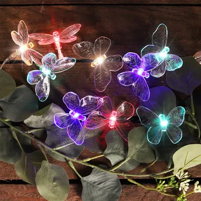 Produktbild von LED Solar Lichterkette Schmetterling, bunt