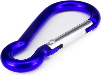 Produktbild von Alu Karabiner blau Karabinerhaken Schnappverschluss Schlüsselanhänger trekking