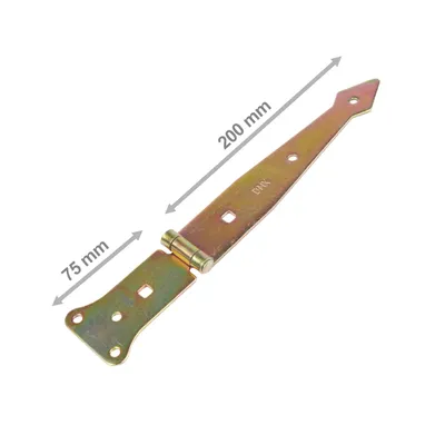 Produktbild von Kreuzgehänge mit vernietetem Stift 200/80x50mm gelb verzinkt Torband Türbander
