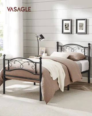 Produktbild von VASAGLE Bettgestell Metallbett, Doppelbett, Gästebett, schwarz