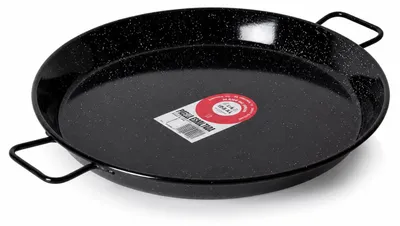 Productafbeelding van Geëmailleerde Staal Paella Pan 26 cm Zwart