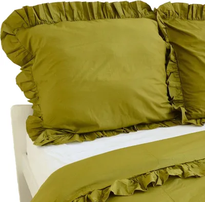 Obrázok produktu pre Obliečka Na Vankúš S Ozdobným Volánom 70X80 Cm Olivovo Zelená