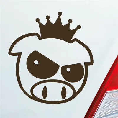 Produktbild von Auto Aufkleber Bad Pig Drift König Krone Schwein 10x11 cm Braun Sticker Heckscheibenaufkleber