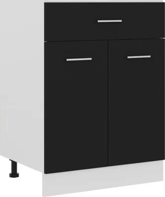 Produktbild von Schubunterschrank Lyon Schwarz 60x46x81,5 cm Holzwerkstoff