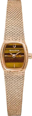 Produktbild von Bulova Damenuhr Goddess of Time Quarz, Edelstahl, roségolden, braun, 25 mm Gehäuse, Saphirglas