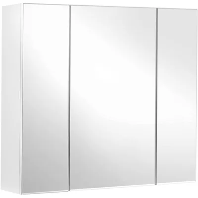 Zdjęcie produktu dla Lustro do łazienki – szafka z trzema drzwiczkami – montaż na ścianie – 60 x 15 x 55 cm