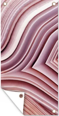 Produktbild von MuchoWow® 80x160 cm Outdoor-Poster Gartendeko Sichtschutz Garten Poster für den Garten  Natursteine - Rosa - Großaufnahme