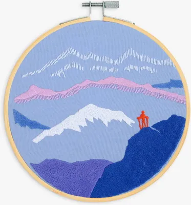 Produktbild von DMC-Stickset mit Satinstich und Holzrahmen „Summet“, Durchmesser 15 cm