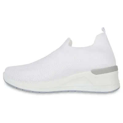 Produktbild von VAN HILL Damen Sneaker Bequem Strick Keilsneaker Profil-Sohle Schuhe 840955, Farbe: Weiß, Größe: 38