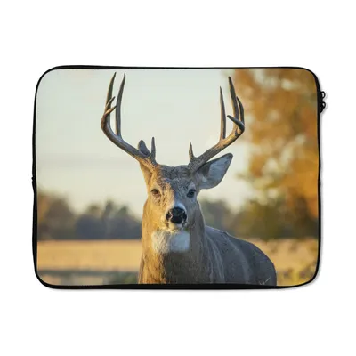 Produktbild von MuchoWow® Laptop Hülle 15 Zoll Hirsche - Gras - Herbst - Geweih - Natur - Tiere Laptoptasche - Laptoptasche - Sleeve - Rundum-Schutz