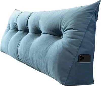 Produktbild von Rückenkissen aus Wildleder, ideal für Bett und Sofa, Lesekissen mit abnehmbarem Bezug, 60 x 50 x 20 cm