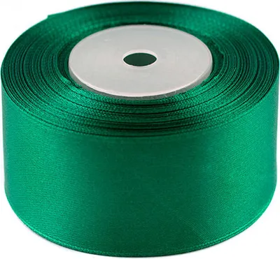Produktbild von Satinband 50mm x 32m Rolle, Farbe:090 dunkel grün