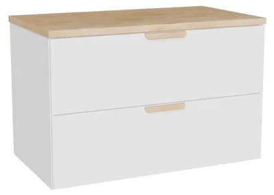 Produktbild von Hängender Waschtischunterschrank mit Ablage – Weiß – 80 cm – AVORELI