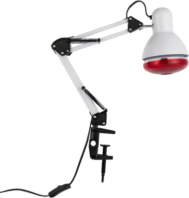 Immagine prodotto di Lampada a infrarossi - Lampada terapeutica per il calore - Sollievo dal dolore muscolare - Braccio regolabile - 150W - Bianco