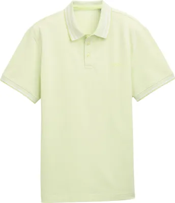 Produktbild von TOM TAILOR Polo-Shirt mit Kontraststreifen und Logo-Patch, kurzärmlig Größe: S