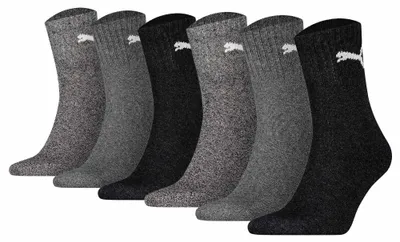 Produktbild von PUMA Uni Sportsocken, 6 Paar - Short Crew Socks, Tennissocken, einfarbig Grau 43-46