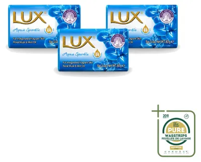 Productafbeelding van 3 x Lux Zeep Aqua Sparkle - Hydraterend - 80 g - Voordeelverpakking - 3 stuks