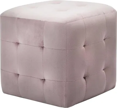 Obrázok produktu pre vidaXL Puf 2 ks ružový 30x30x30 cm zamatová látka