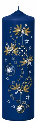 Produktbild von Bala Adventskerze 1-24 in Samtlook Midnight Blue 25 x 7 cm